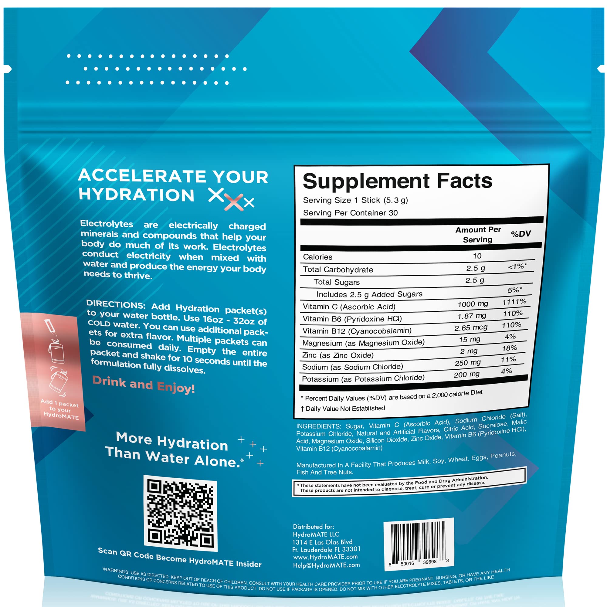 NatureWorks HydroMATE travel packets shown in compact, portable form.