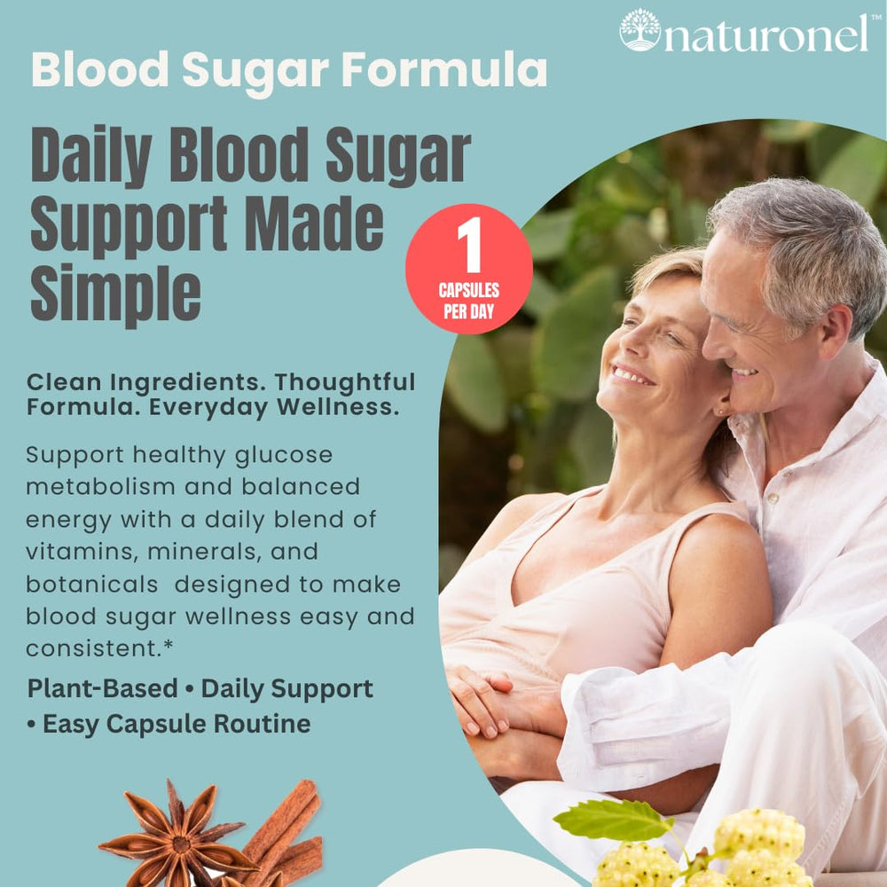 Naturonel Blood Sugar Formula capsules ready for daily use.