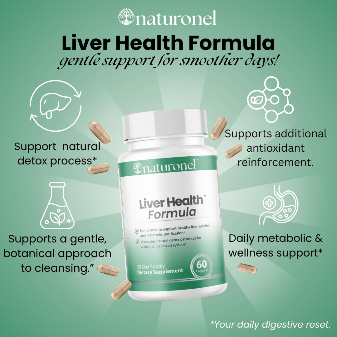 Naturonel liver health formula label closeup showing branding and dosage