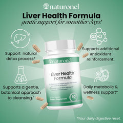 Naturonel liver health formula label closeup showing branding and dosage