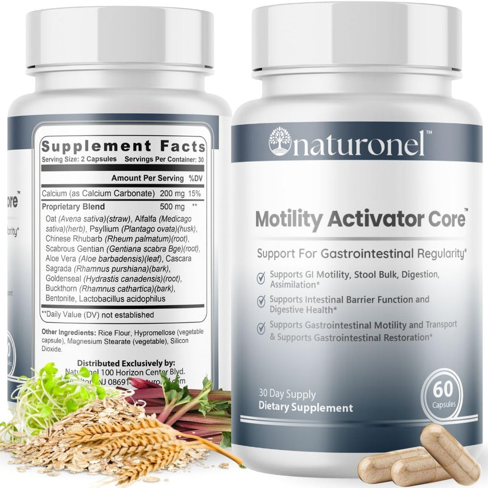 Naturonel Motility Activator Core capsules bottle for daily digestive support.