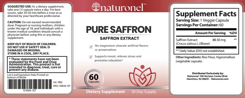 Naturonel saffron bottle with water and morning light suggests daily routine.