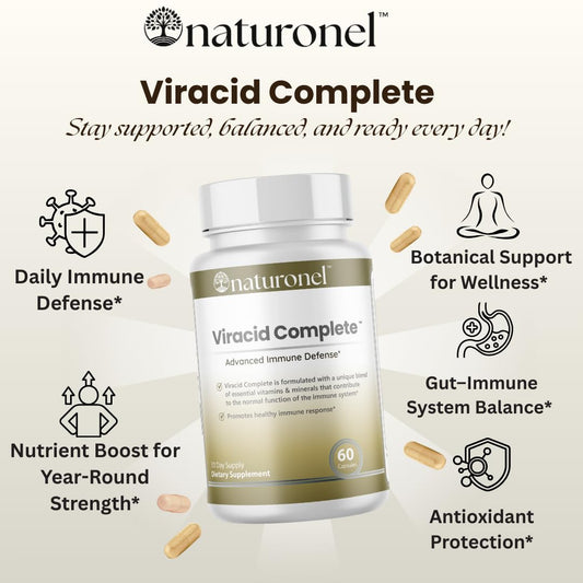 Naturonel Viracid Complete supplement bottle with premium immune formula