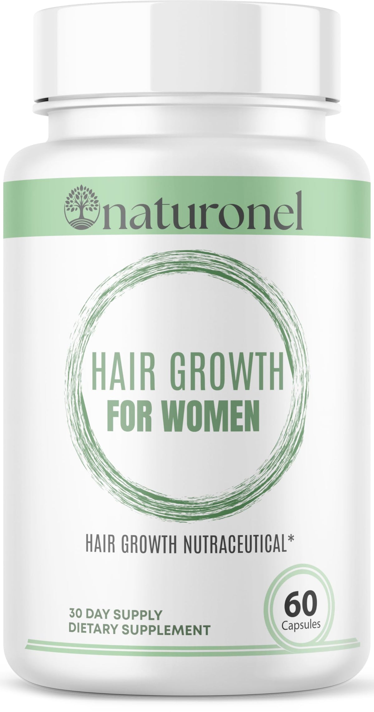 Naturonel Women's Balance bottle close-up for daily hair growth support.