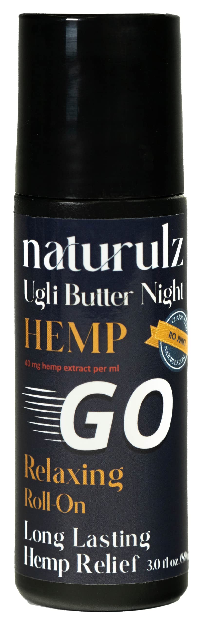 Naturulz Ugli Butter Hemp Nighttime Roll-On bottle for calming evening routine.