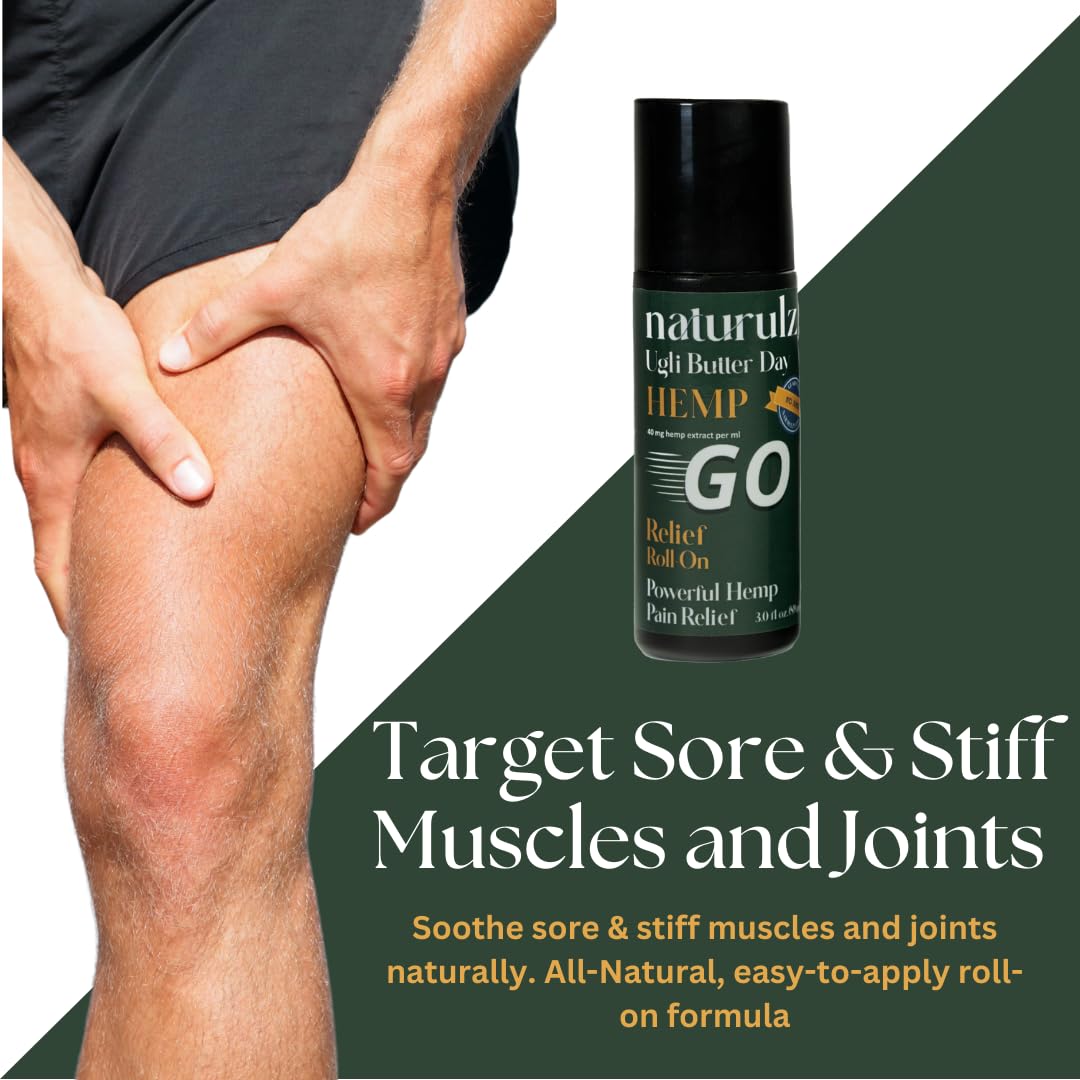 Naturulz Ugli Butter roll-on being applied to target areas.