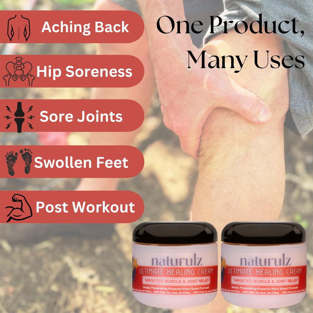 Naturulz Ultimate Healing Cream hand-application illustrates simple daily use.