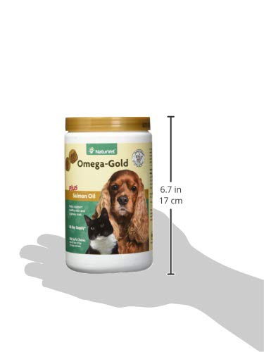 NaturVet Omega-Gold Plus soft chews taste-test image to show easy administration