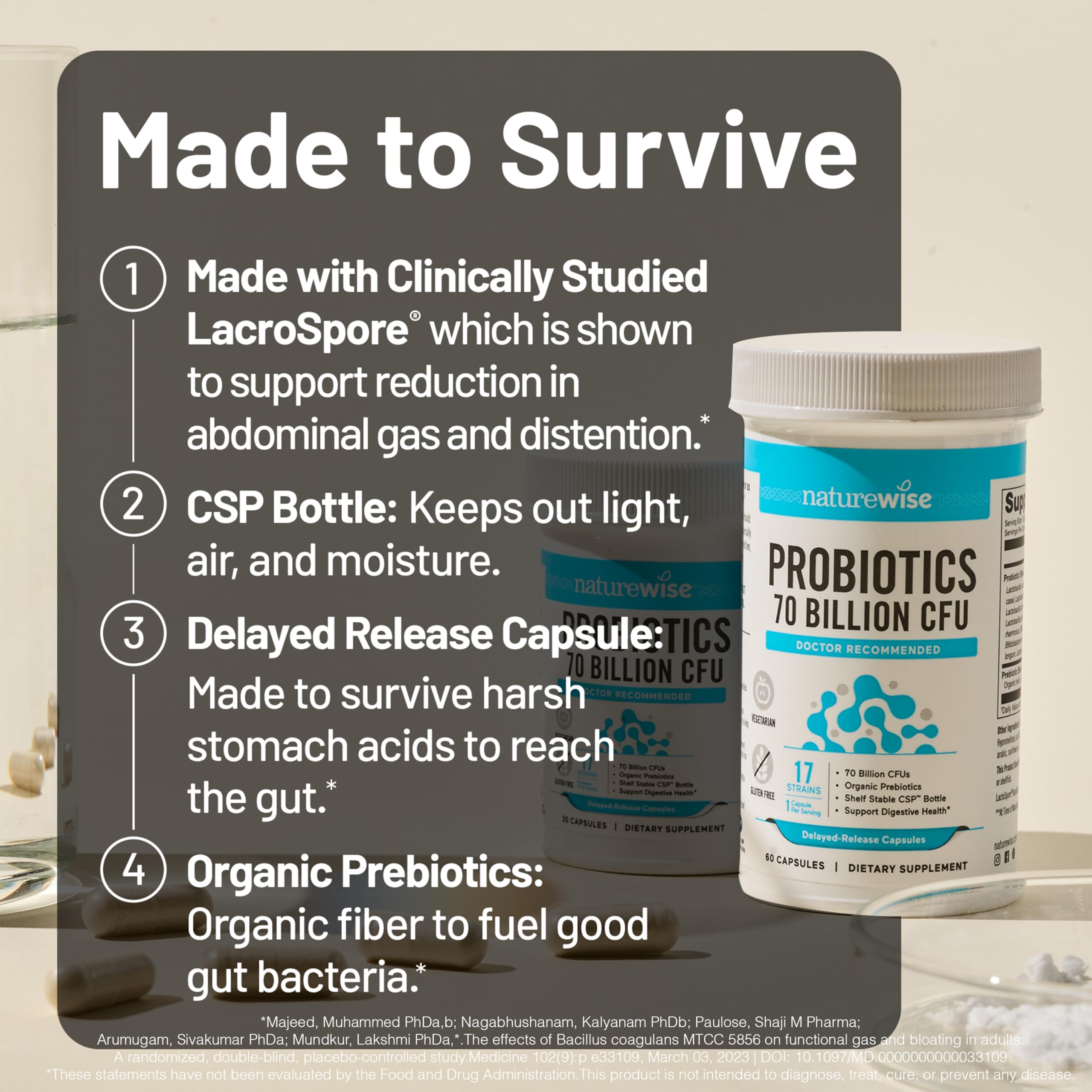 NatureWise Probiotics organic prebiotics acacia and inulin support gut fuel