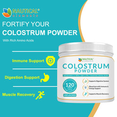 Nautical Elements Colostrum Powder lactoferrin and oligosaccharides detected in formula.
