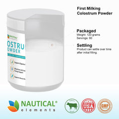 Nautical Elements Colostrum Powder unflavored variant ready to blend into foods.