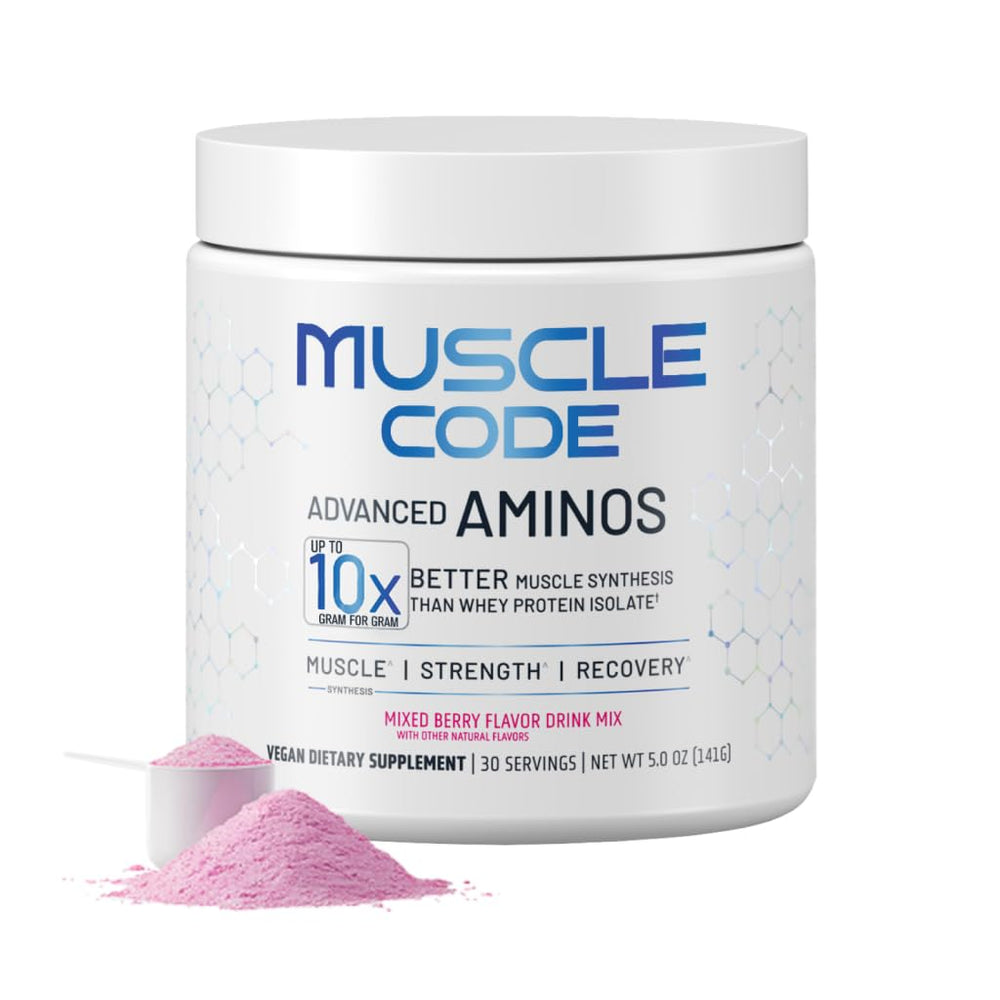 NAUTILUS Muscle Code essential amino bottle showing premium packaging for athletes seeking fast recovery
