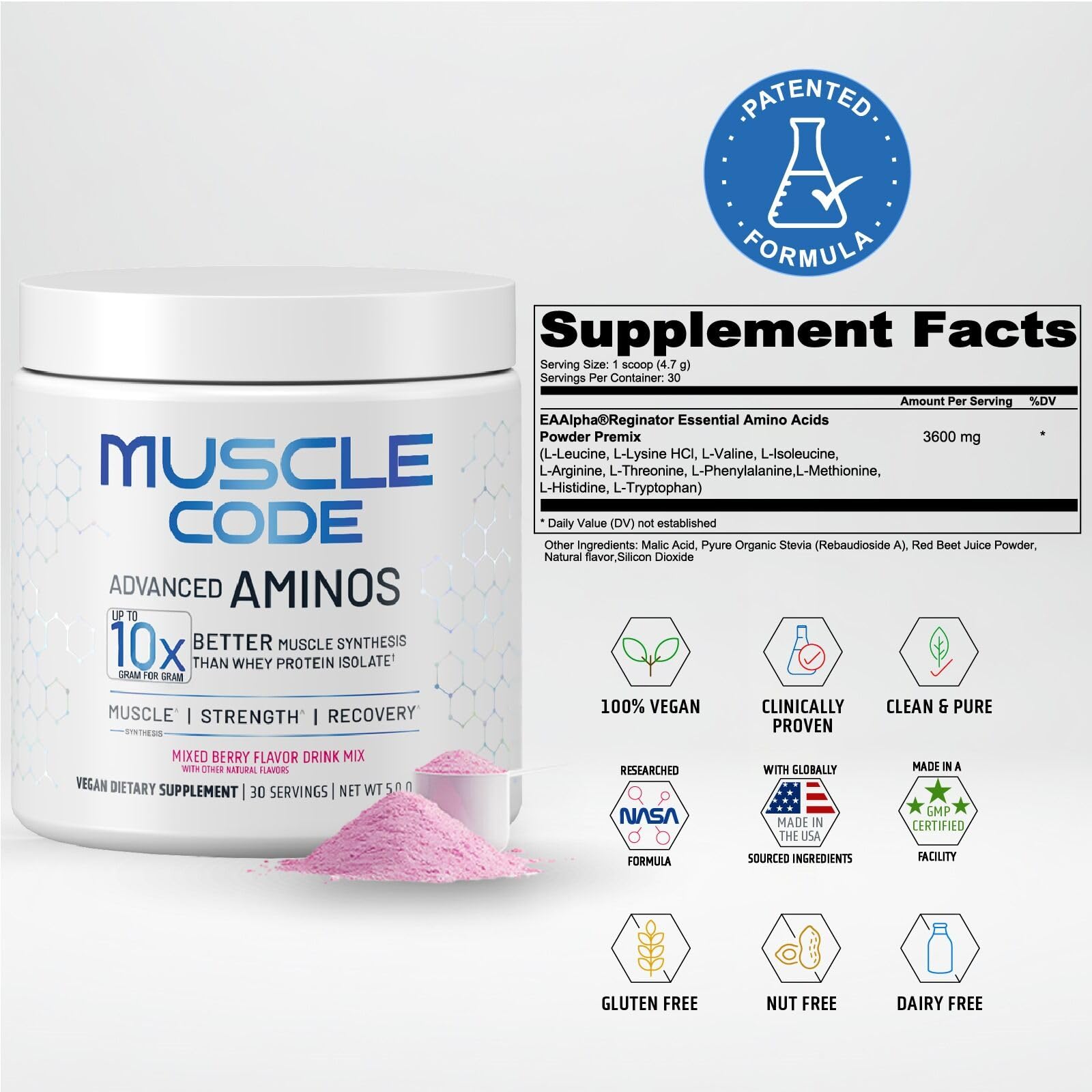 NAUTILUS Muscle Code essential amino label highlights science-backed formula for muscle support