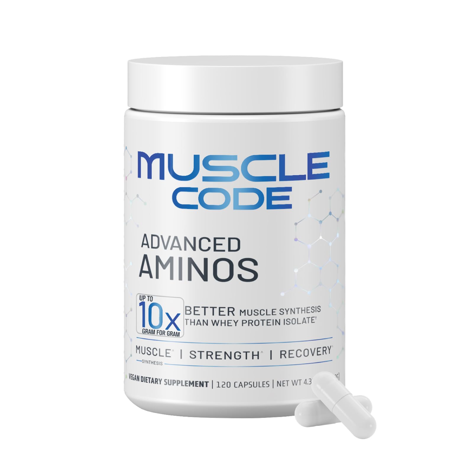 NAUTILUS Muscle Code capsules close-up for on-the-go muscle support.