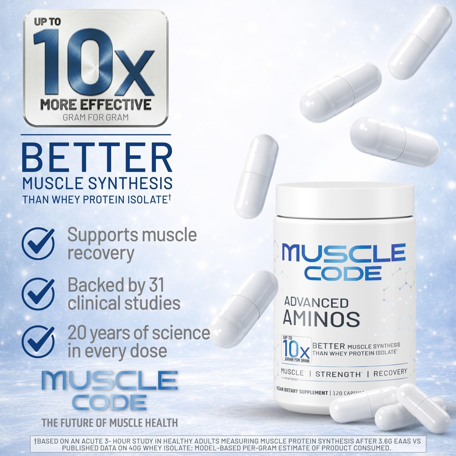 NAUTILUS Muscle Code serving details showing four capsules per serving.