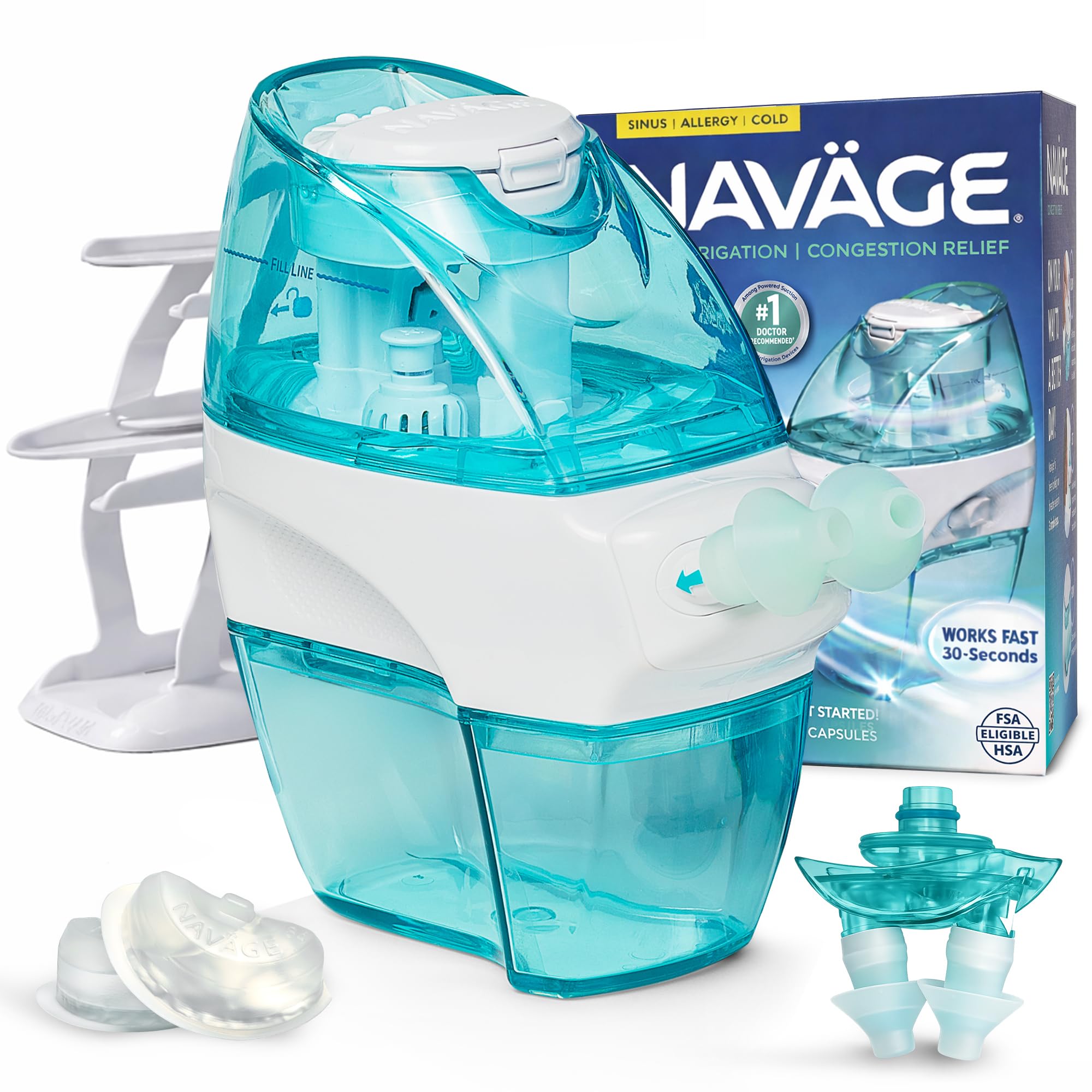 Naväge Nasal Care Premium Bundle with 90 SaltPods ready for quick, drug-free rinses