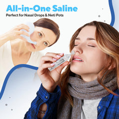 NAVEH PHARMA additive-free saline formula highlighting purity and safety