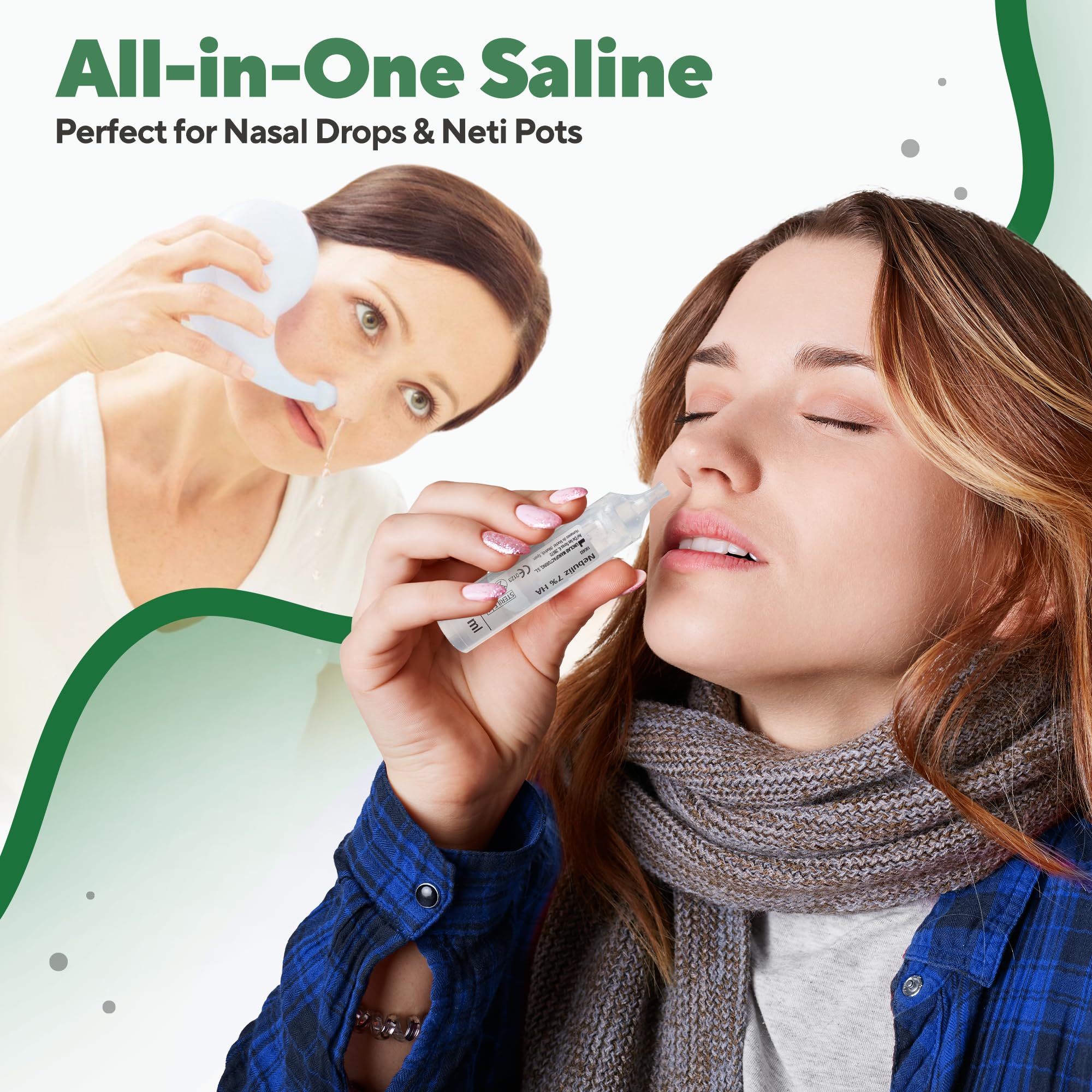 NAVEH PHARMA Nebuliz label close-up showing 7% saline with HA.