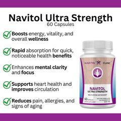Navitol on a kitchen shelf for easy daily inclusion.
