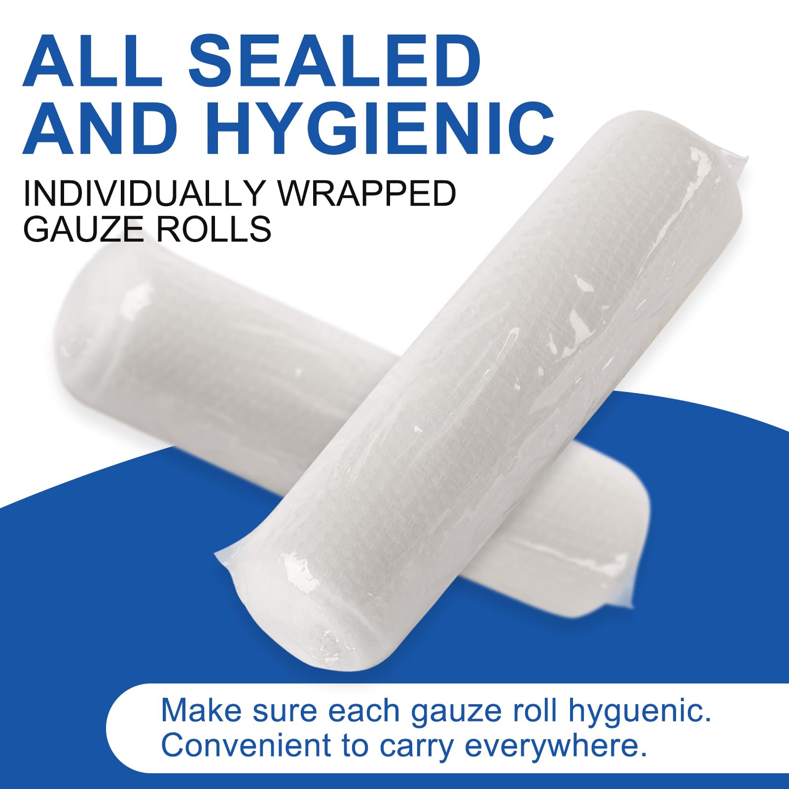 Navona gauze rolls shown in hospitals and clinics for versatile first aid use.