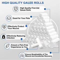 Navona gauze rolls with tapes, ideal for securing dressings in clinical and home settings.