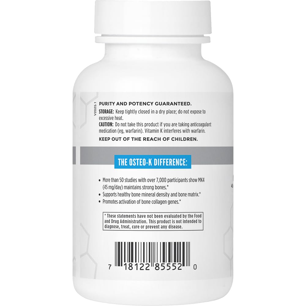NBI Osteo-K daily dose image emphasizes 1000 mg calcium citrate per serving.