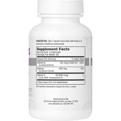 NBI Osteo-K Mini capsules closeup highlighting calcium citrate and D plus K2.