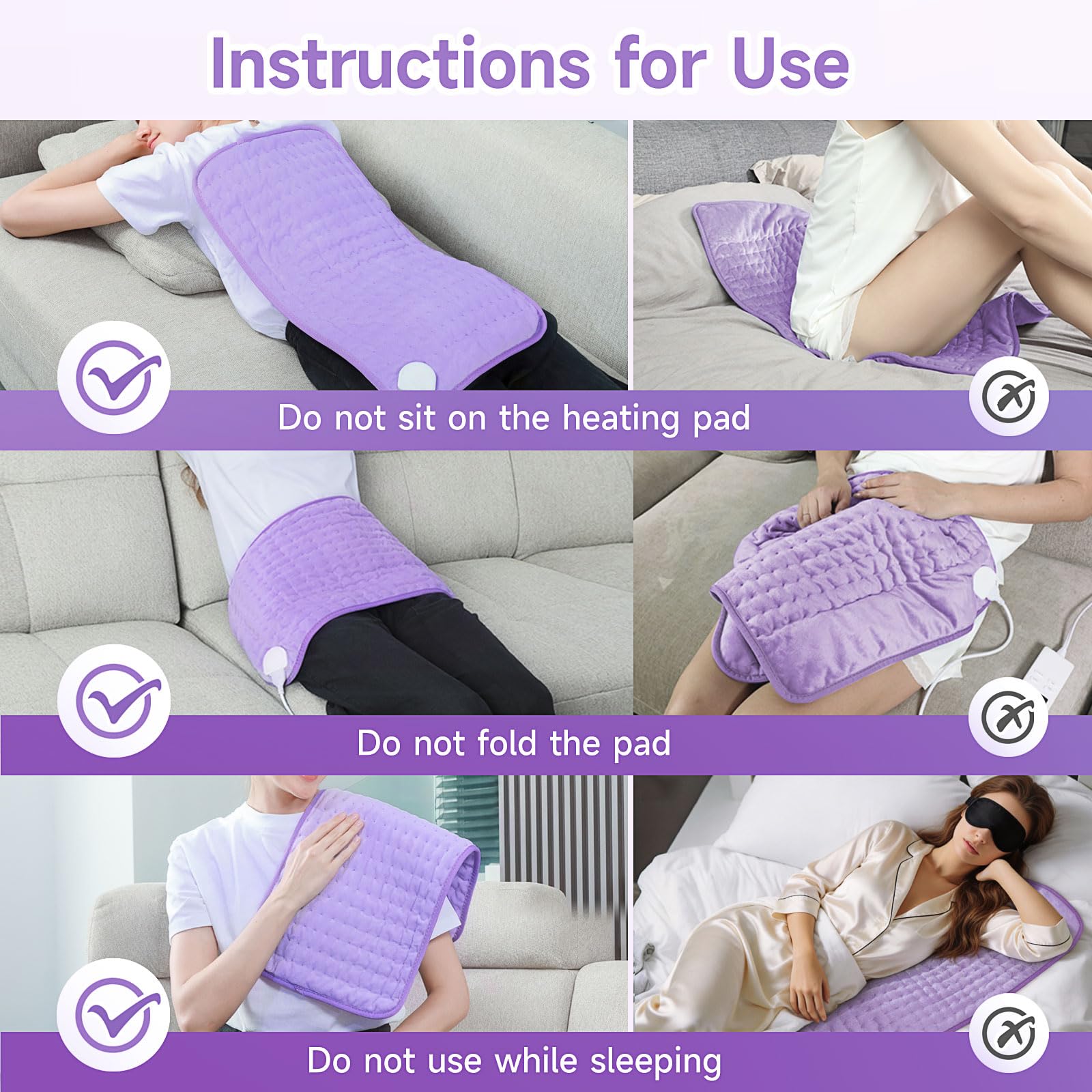 NBKLS heating pad 12x24 inch size covers large areas.