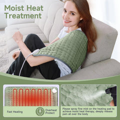 NBKLS heating pad shows six heat settings for customizable warmth