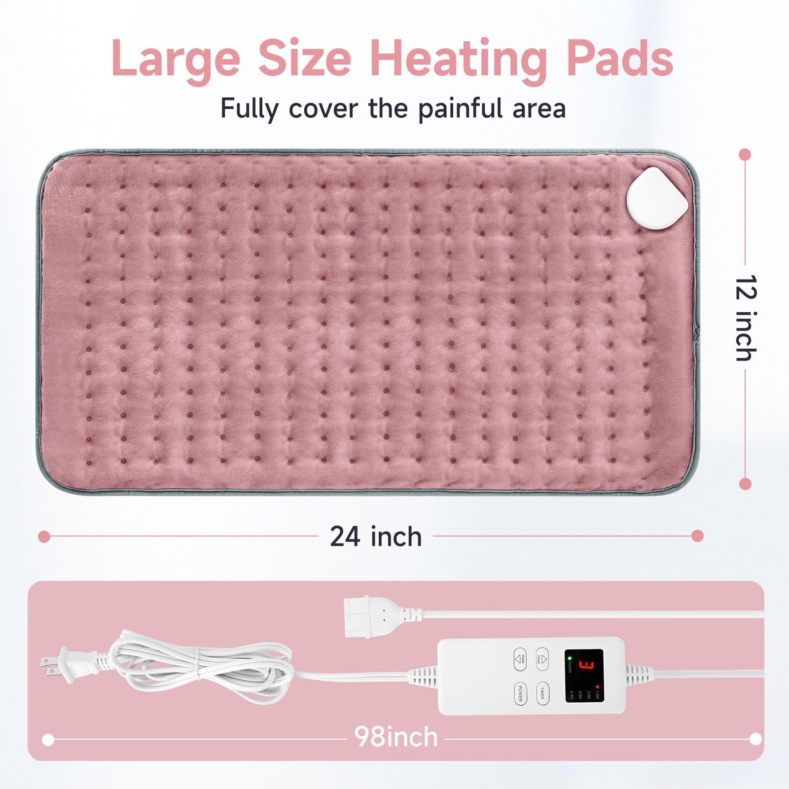 NBKLS heating pad labeled machine washable for easy cleaning after use