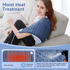 NBKLS heating pad soft plush back view highlighting cozy material and even coverage