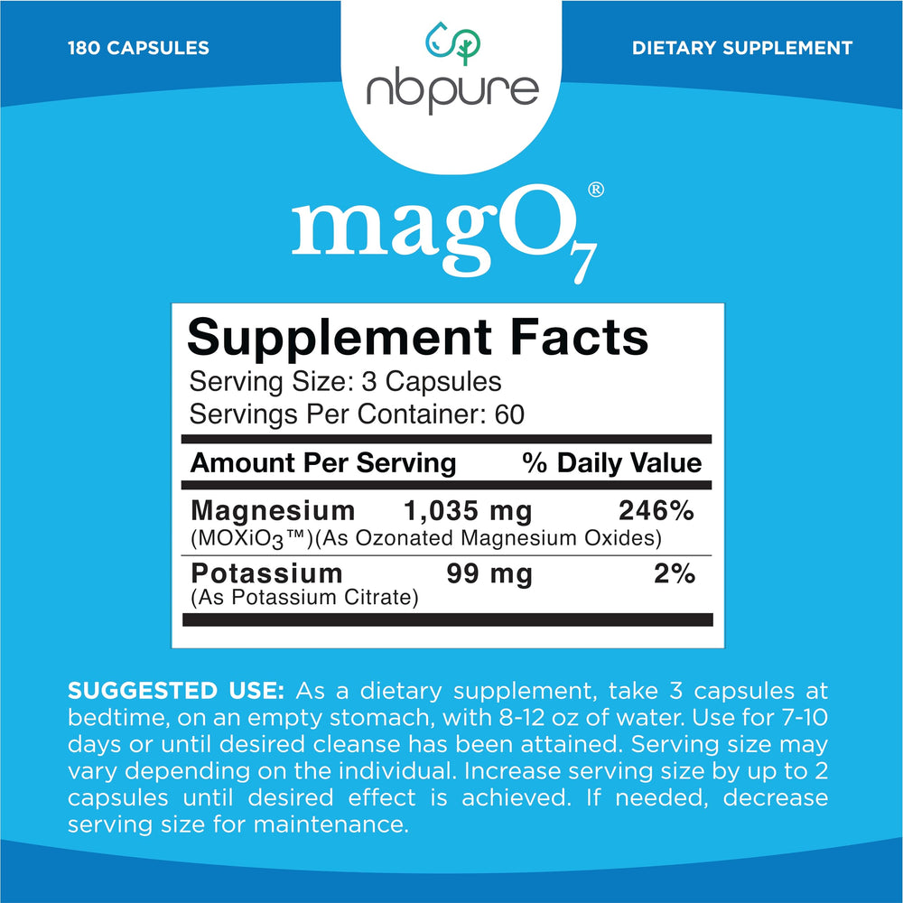 nbpure MagO7 180 capsules pack displayed with clear labeling.