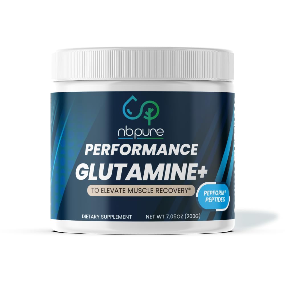 nbpure Performance Glutamine+ bottle featuring PepForm peptides for fast absorption and everyday recovery.