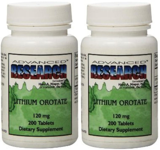NCI Advanced Research Dr Hans Nieper lithium orotate tablets bottle for mood support and cognitive function
