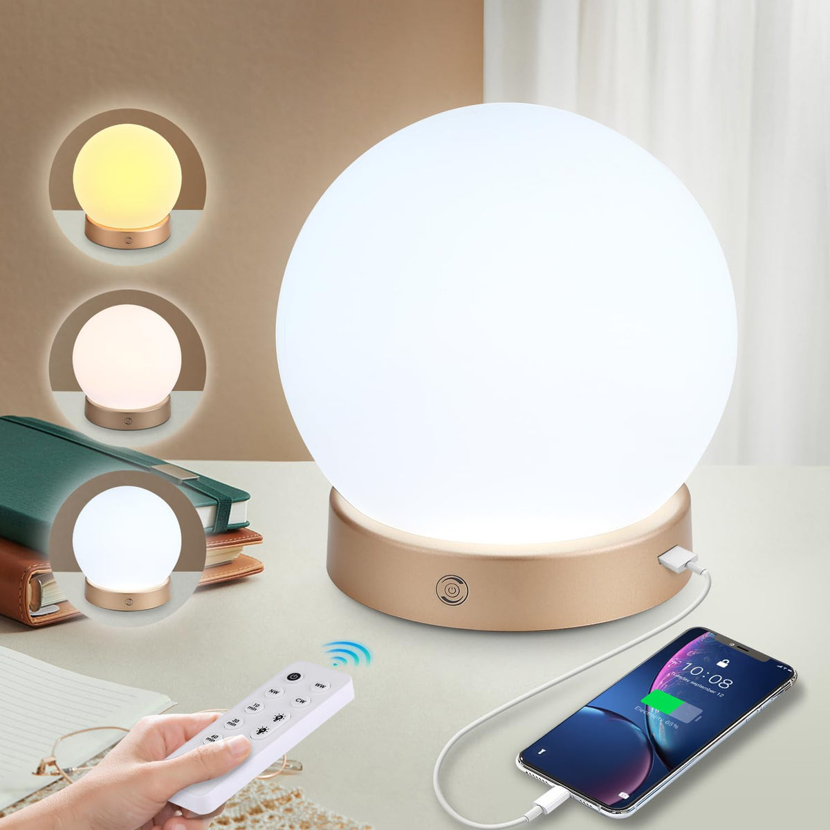 NDAN Light Therapy Lamp with 360° glow for even room lighting