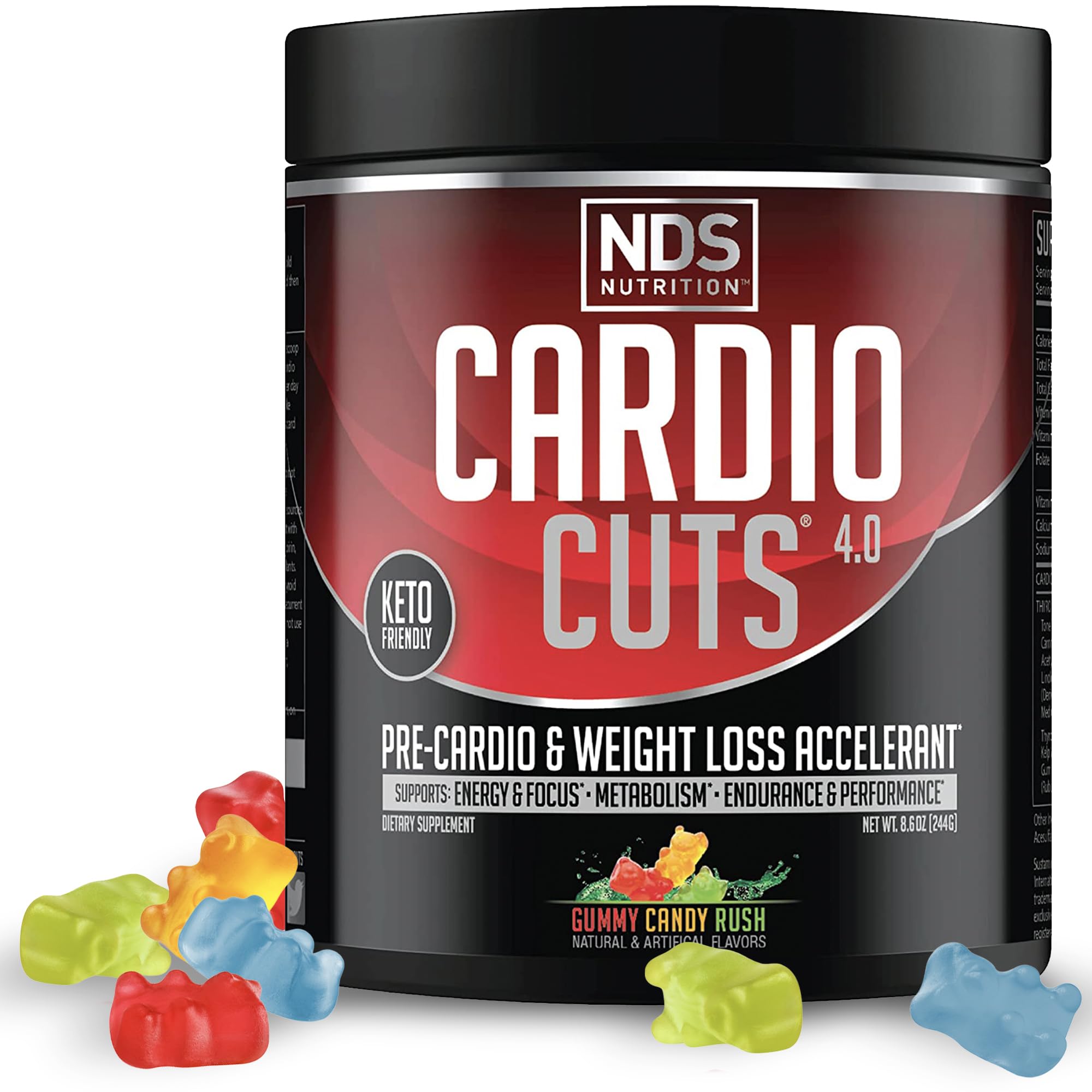 NDS Nutrition Cardio Cuts 4.0 bottle front for pre-workout energy.