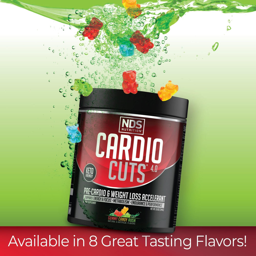 NDS Nutrition Cardio Cuts 4.0 pre-cardio gummies energy for workouts.