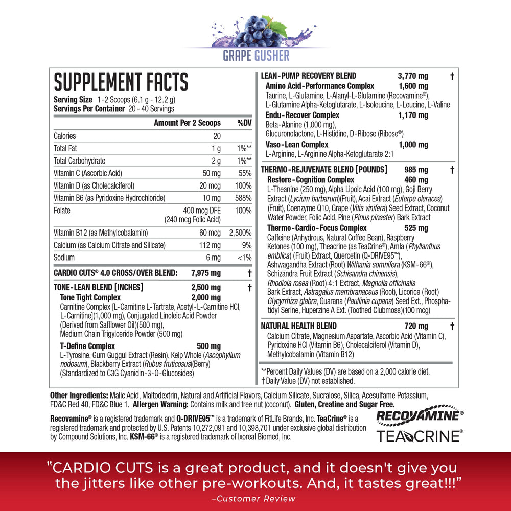 NDS Nutrition Cardio Cuts 4.0 serving scoop for consistent daily intake.