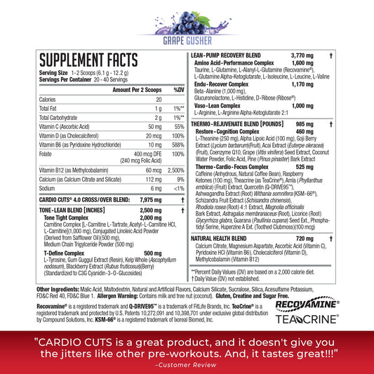 NDS Nutrition Cardio Cuts 4.0 serving scoop for consistent daily intake.