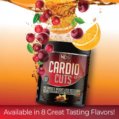 NDS Cardio Cuts Miami Sunrise glass-mix ready pre-workout shake