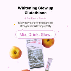 NE:AR Glow Boost Drink peach-flavor powder ready to mix for hydration and taste.