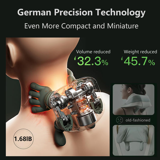 Neck Massager with Heat demonstrating center-warming feature during use