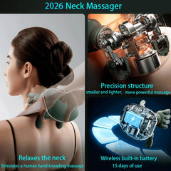 Shoulder massage area focus relieves tense trapezius with the neck massager.