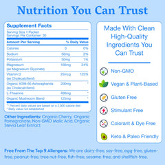 Nectar Calm ingredients panel highlighting magnesium, ashwagandha, and L-Theanine
