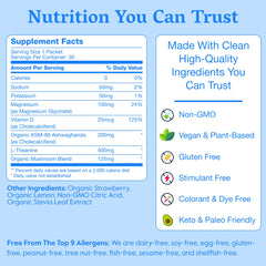 Nectar Calm Non-GMO label emphasizes clean, transparent nutrition.