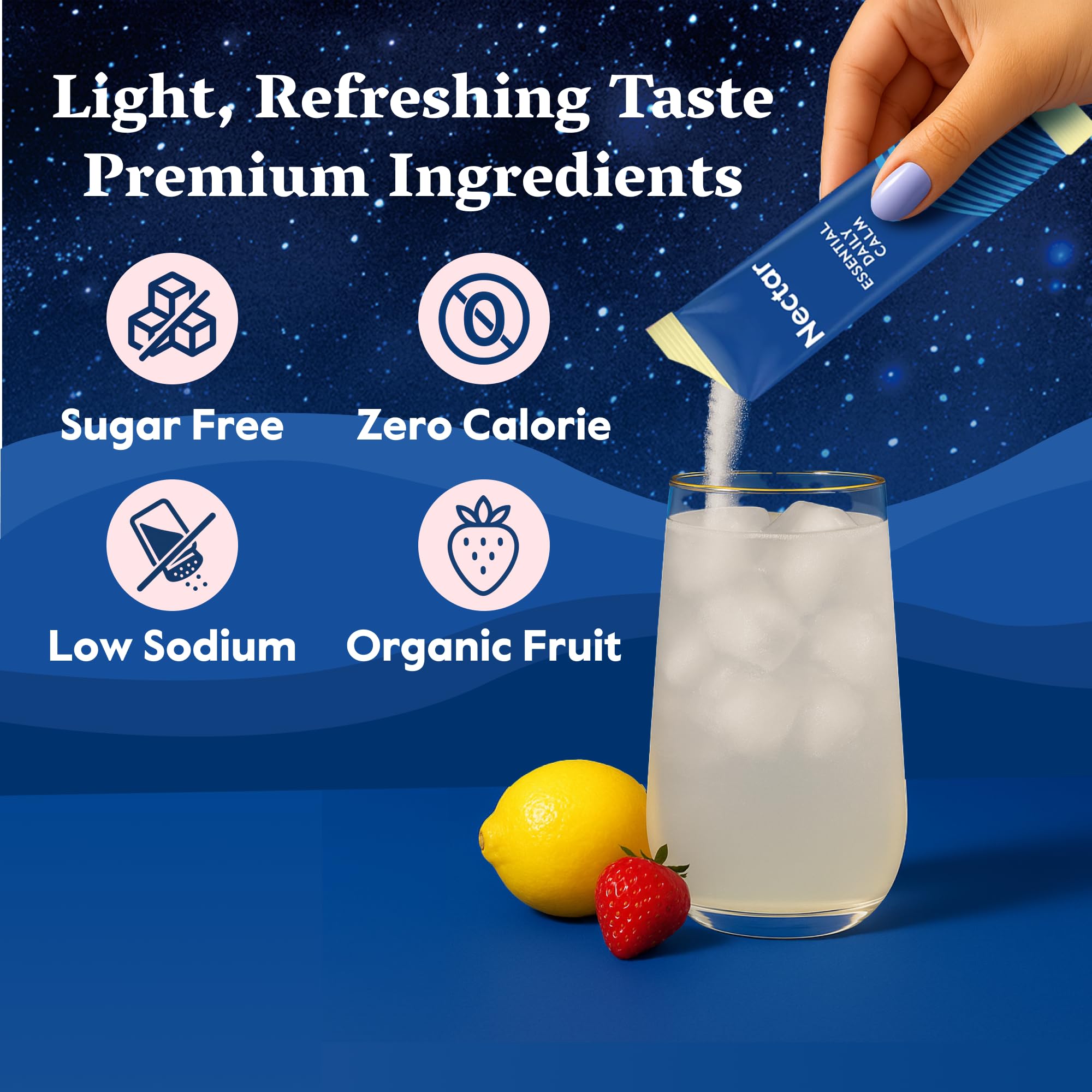 Nectar Calm organic-ashwagandha label highlights key natural ingredient.