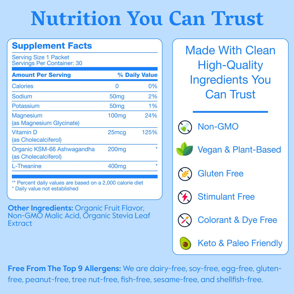 Nectar Calm sugar-free badge signals zero calories.