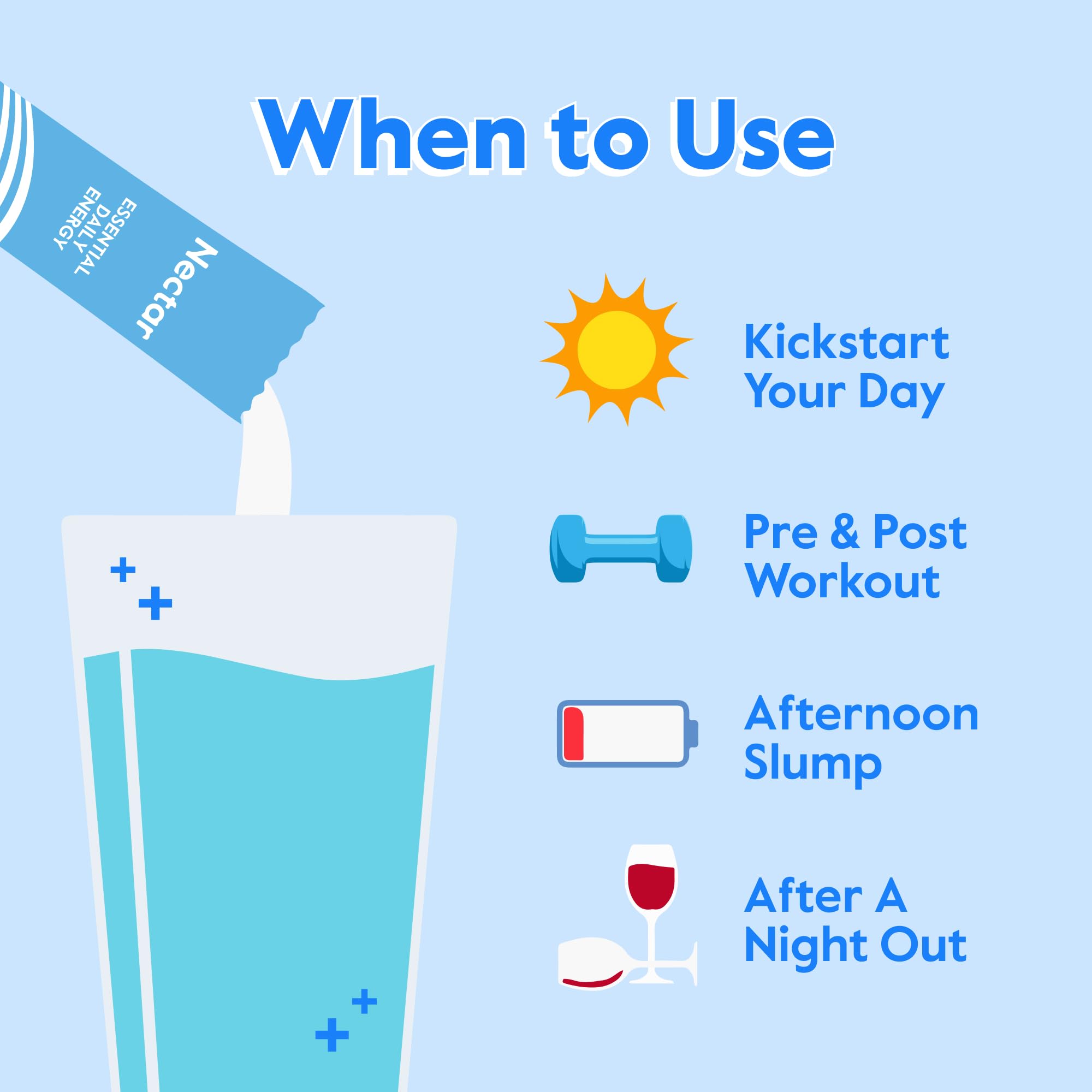 Athlete uses Nectar Energy Booster with water for improved stamina and hydration