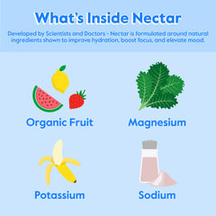 Nectar Hydration Packets vegan non-gmo icon communicates plant based hydration choice