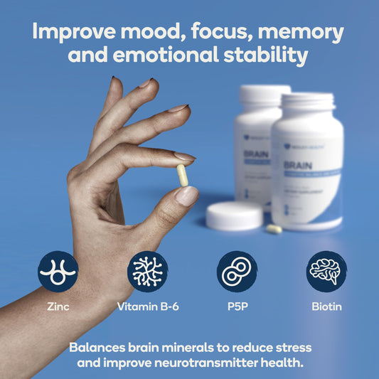 Nedley Health Brain bottle pour for easy daily dosing.